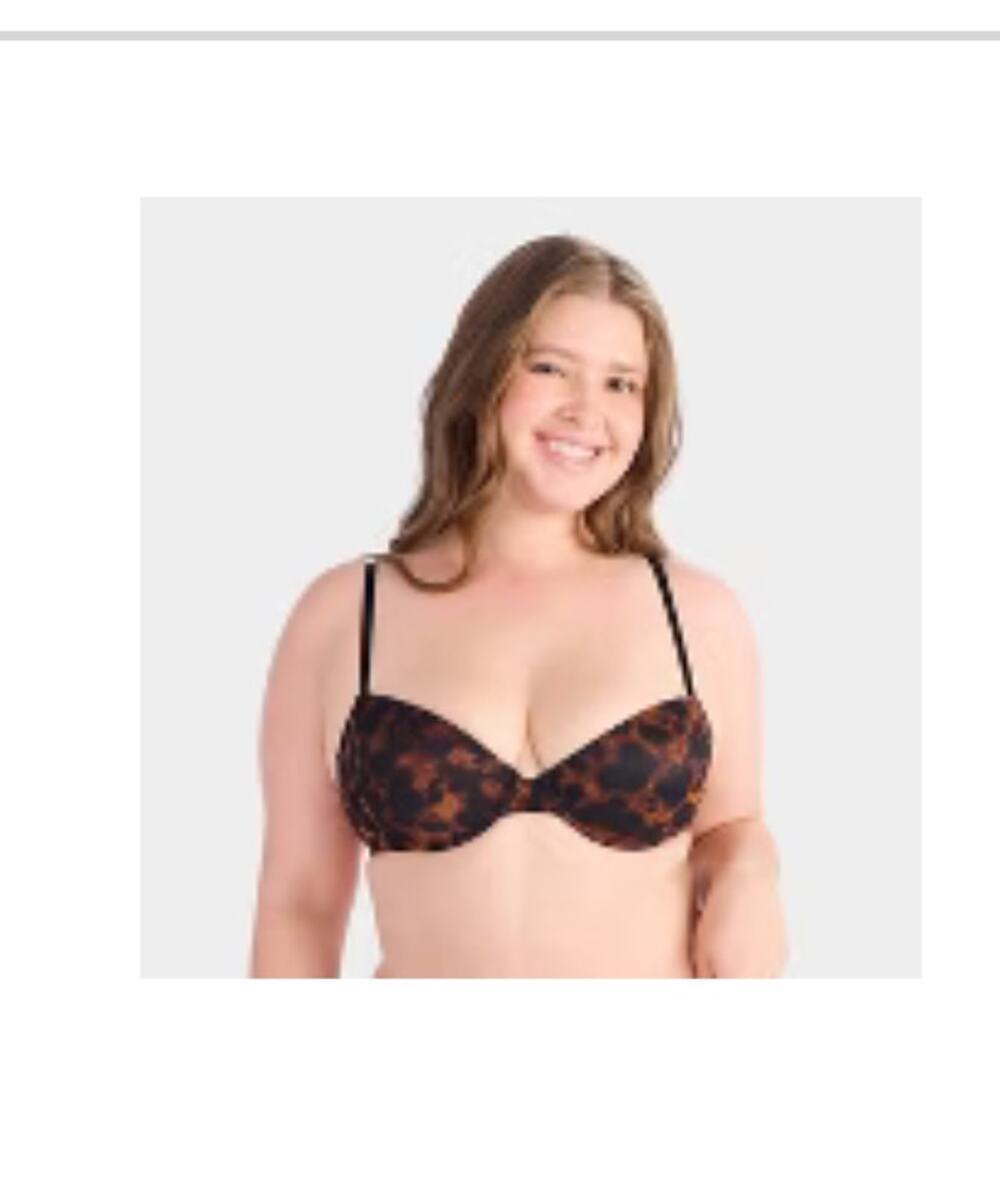 Parade Women's Silky Mesh Push-Up Bra Animal Leopard Spot, Padded Cup | Size XXL